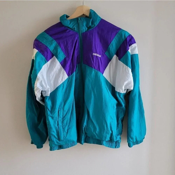 Teal/Purple Dreimar Zip Up Windbreak Jacket - Picture 2 of 10